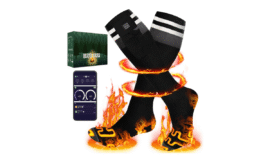 Heated Socks for Men Women, 6000 mAh Rechargeable Battery Waterproof & Windproof