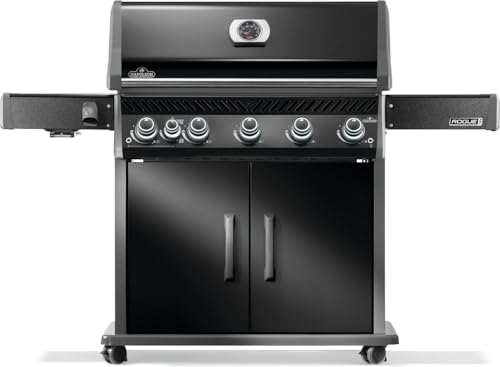 Napoleon Rogue PRO 625 Propane Gas Grill with Infrared Side Burner, Black, Durable 6-Burner Backyard Grill